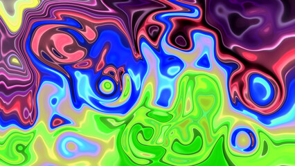 Abstract multicolored glowing liquid background.