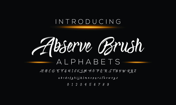 ABSERVE BRUSH Signature Font Calligraphy Logotype Script Brush Font Type Font lettering handwritten