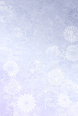 喪中　はがき　蓮　背景