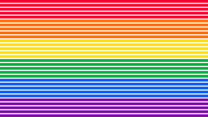 Simple horizontal rainbow striped line background design. Happy LGBT people pride month theme vector template. 