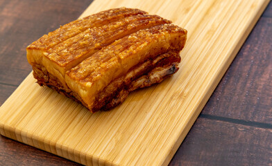 crispy pork belly yummy on table