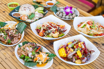 set of Isaan Food for lunch