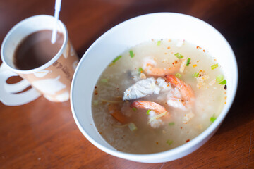Shrimp Porridge boiled rice with soup