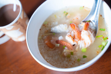 Shrimp Porridge boiled rice with soup