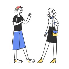 People waiting in line for service vector illustration. Customers standing in queue for payment. Cashier providing service for clients. Shopping in store