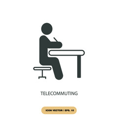 telecommuting icons  symbol vector elements for infographic web