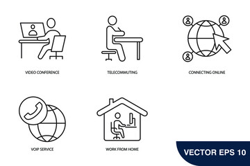 smart working from home icons set . smart working from home pack symbol vector elements for infographic web