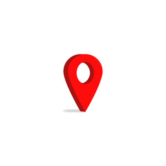 Fototapeta premium red map pointer, red location icon on white background.
