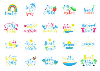 Summer Lettering Bundles Quotes SVG