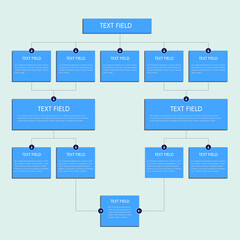 Infographics flowchart. Colored shadows scheme, Organizational Chart, Chart flow diagram