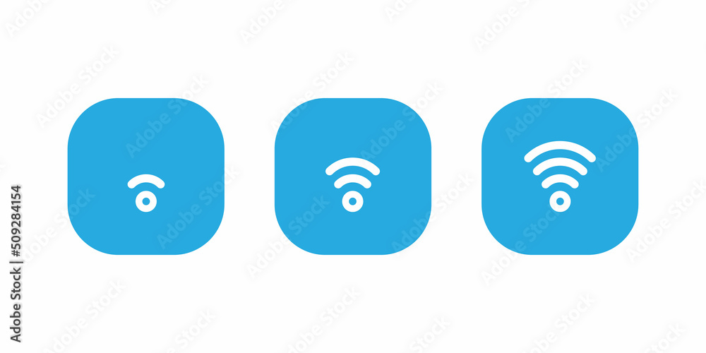 Poster wifi signal, wireless network icon vector on square button