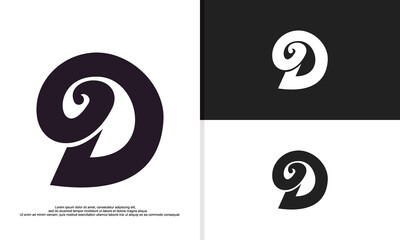 logo illustration vector graphic of letter d combined with horn.