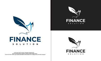 logo illustration vector graphic of simple feather for write combined with money, fit for accounting company, etc.