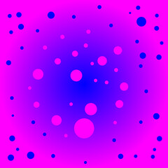 Vector gradient blue to purple. There are many blue balls in the middle