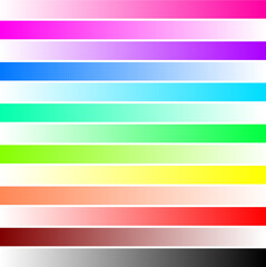 Vector gradient of various colors in multiple lines. Red, purple, blue, green, yellow, brown and black