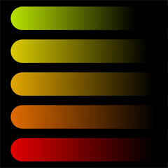Fototapeta premium Vector gradient of various colors in multiple lines. Green, yellow, orange and red. Background is black.