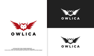 logo illustration vector graphic of simple shape owl