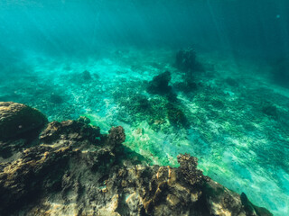 Obraz premium Underwater at the beach on the island