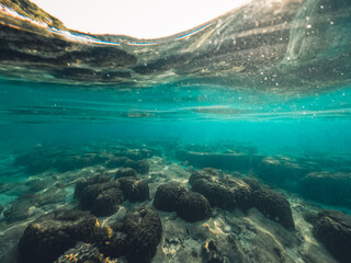 Obraz premium Underwater at the beach on the island