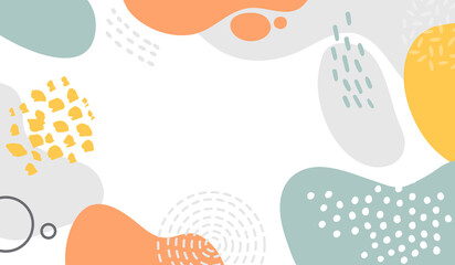 Fototapeta premium Design banner frame background .Colorful poster background vector illustration.Exotic plants, branches,art print for beauty, fashion and natural products,wellness, wedding and event.