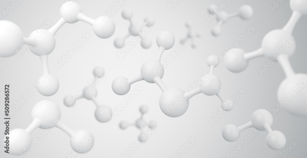 Canvas Prints white molecule or atom, abstract clean structure for science or medical background, 3d rendering.