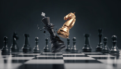 chess competition Concept of Strategy business ideas, chess battle, business strategy concept.3d rendering. - obrazy, fototapety, plakaty
