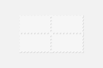 Realistic blank postage stamp illustration for mockup. 3D Render.