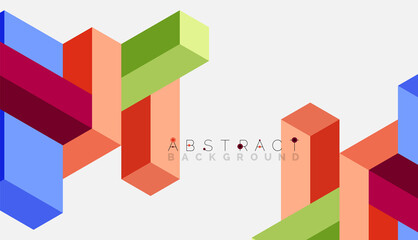 Abstract background. 3d cubes, cubic elements and blocks. Techno or business concept for wallpaper, banner, background, landing page