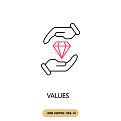 values icons  symbol vector elements for infographic web