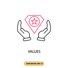 values icons  symbol vector elements for infographic web