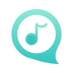 Obraz premium music chat logo gradient design template icon