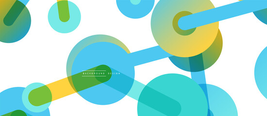 Abstract background. Round dots connected by lines. Trendy techno business template for wallpaper, banner, background or landing