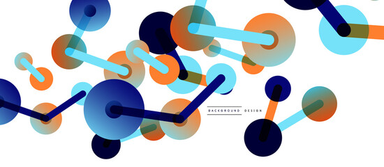 Abstract background. Round dots connected by lines. Trendy techno business template for wallpaper, banner, background or landing