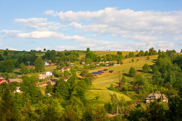 Fototapeta na wymiar landscape with village