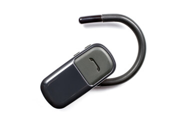 Bluetooth headset for phone on white background.