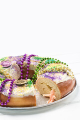 King Cake on a White Board Background