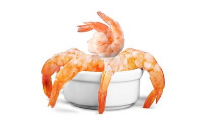 Fresh shrimp tails. Raw headless prawn, pacific shrimp,cooked tiger prawns, seafood