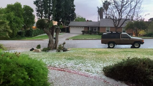 Shot of car paked in the empty street of CA.
