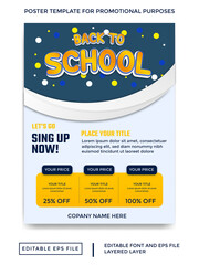 Fototapeta premium back to school theme poster/flyer template