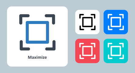 Maximize icon - vector illustration . Maximize, Expand, Fullscreen, Enlarge, Resize, Full, Screen, Size, line, outline, flat, icons .