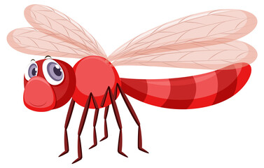 Cute dragonfly isolated on white background