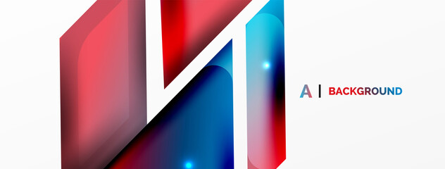 Abstract background. Simple color geometric shapes composition with 3d effect, lights and shadows. Vector Illustration For Wallpaper, Banner, Background, Card, Book Illustration, landing page