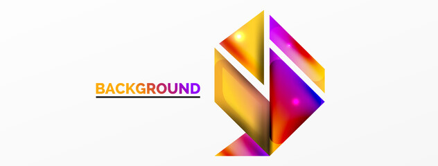 Abstract background. Simple color geometric shapes composition with 3d effect, lights and shadows. Vector Illustration For Wallpaper, Banner, Background, Card, Book Illustration, landing page