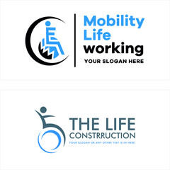 Vector illustration of life working mobility logo design template