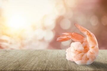 Fresh shrimp tails. Raw headless prawn, pacific shrimp,cooked tiger prawns, seafood