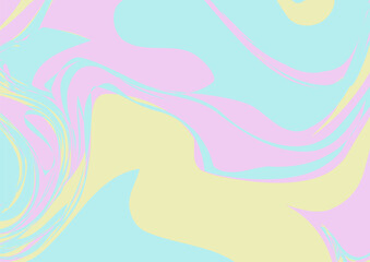 パステルカラーのマーブリングの背景(ピンク&times;水色&times;クリーム)