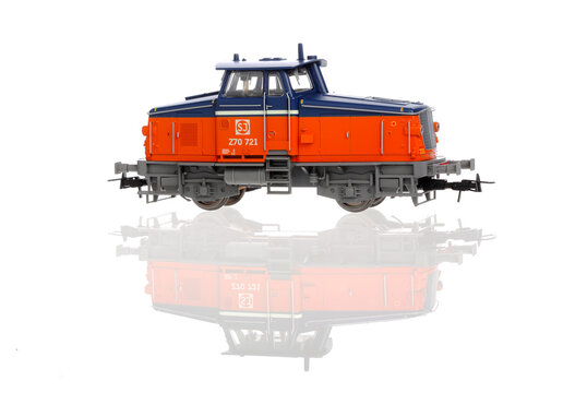 Stockholm, Sweden - November 23, 2018: A H0 scale model of a  SJ  class Z70 produced by Jeco.