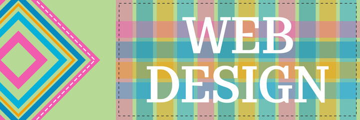 Web Design Green Colorful Textile Stitch Design Horizontal 