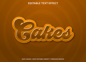cakes editable text effect template use for business logo and brand