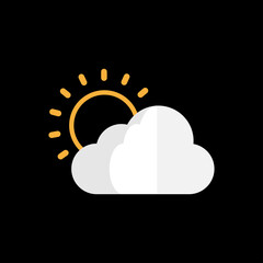 Isolated cloud on the black background. Cloud icon for web. Vector EPS 10.